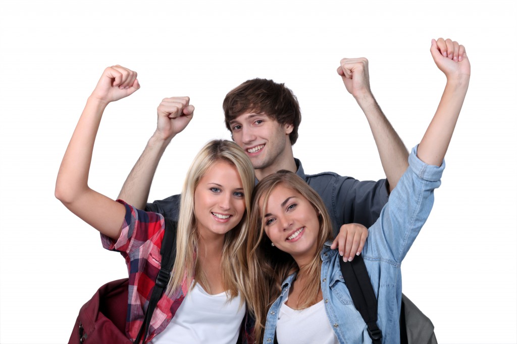 Three excited students